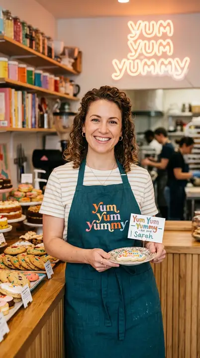 Portrait of Sarah, the founder of Yum Yum Yummy